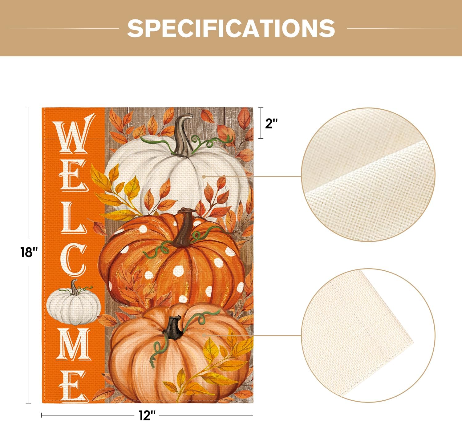 AVOIN colorlife Pumpkin Fall Garden Flag 12x18 Inch Double Sided Outside