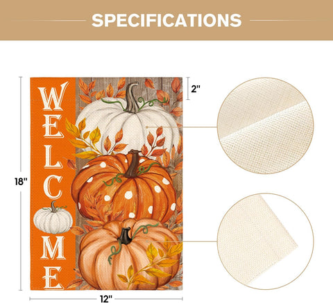 AVOIN colorlife Pumpkin Fall Garden Flag 12x18 Inch Double Sided Outside
