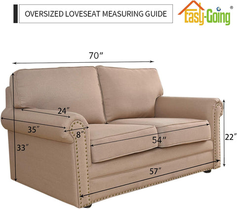 Easy-Going Stretch Oversized Loveseat Couch Covers Washable ASH Rose