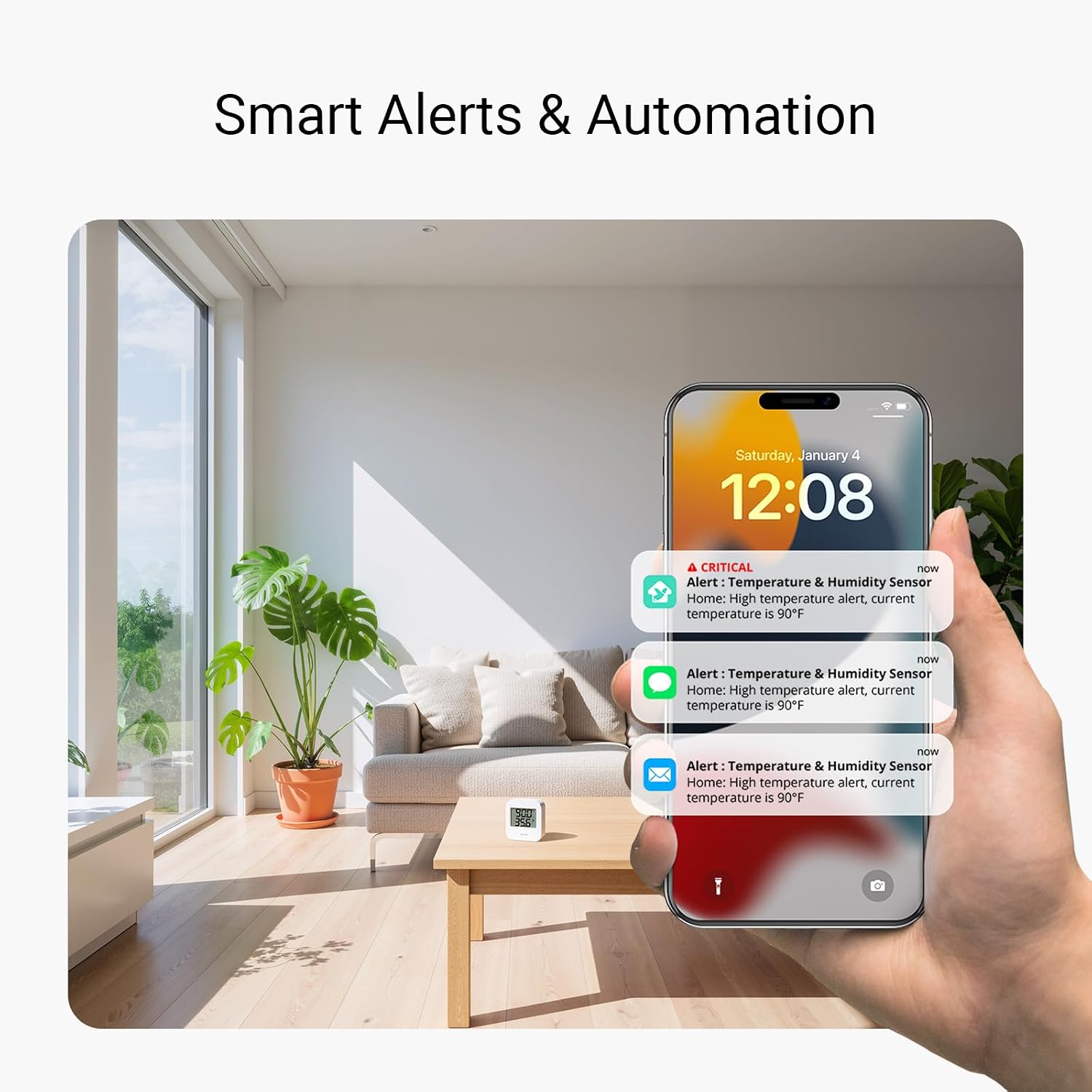 YoLink Indoor Temperature and Humidity Sensor Kit: 2-Pack + Hub