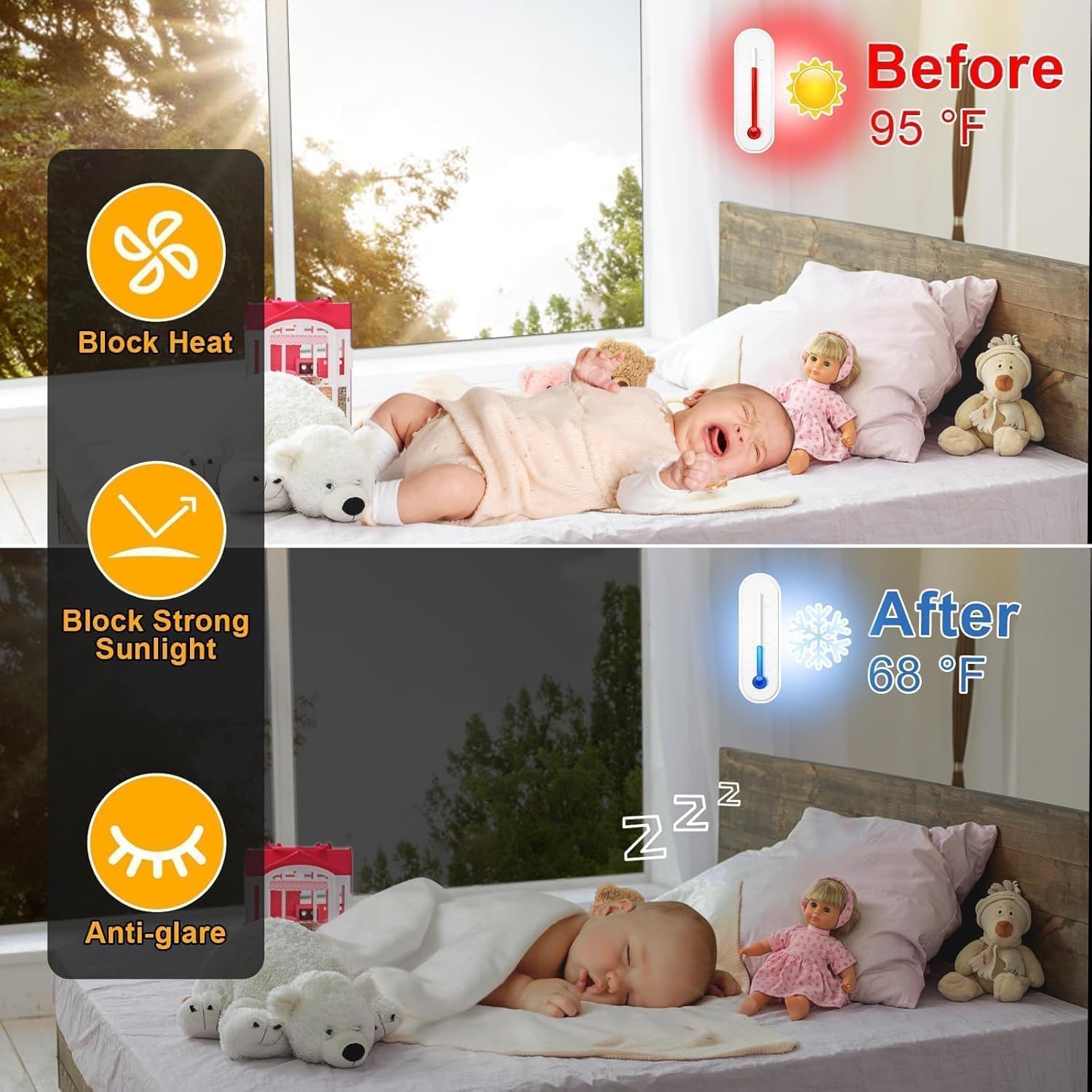 One Way Window Privacy Film Sun Heat Blocking, Reflective Mirror for Glass Windows Cover, Static Cling, Removable, Anti-UV, Anti-Glare Window Tint for Home, Silver, 17.5 Inch * 157.4 Inch