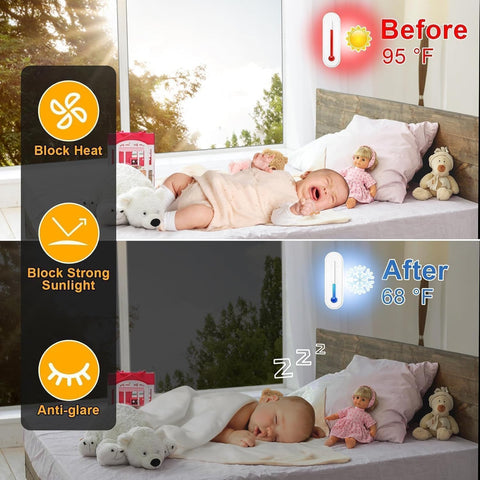 One Way Window Privacy Film Sun Heat Blocking, Reflective Mirror for Glass Windows Cover, Static Cling, Removable, Anti-UV, Anti-Glare Window Tint for Home, Silver, 17.5 Inch * 157.4 Inch