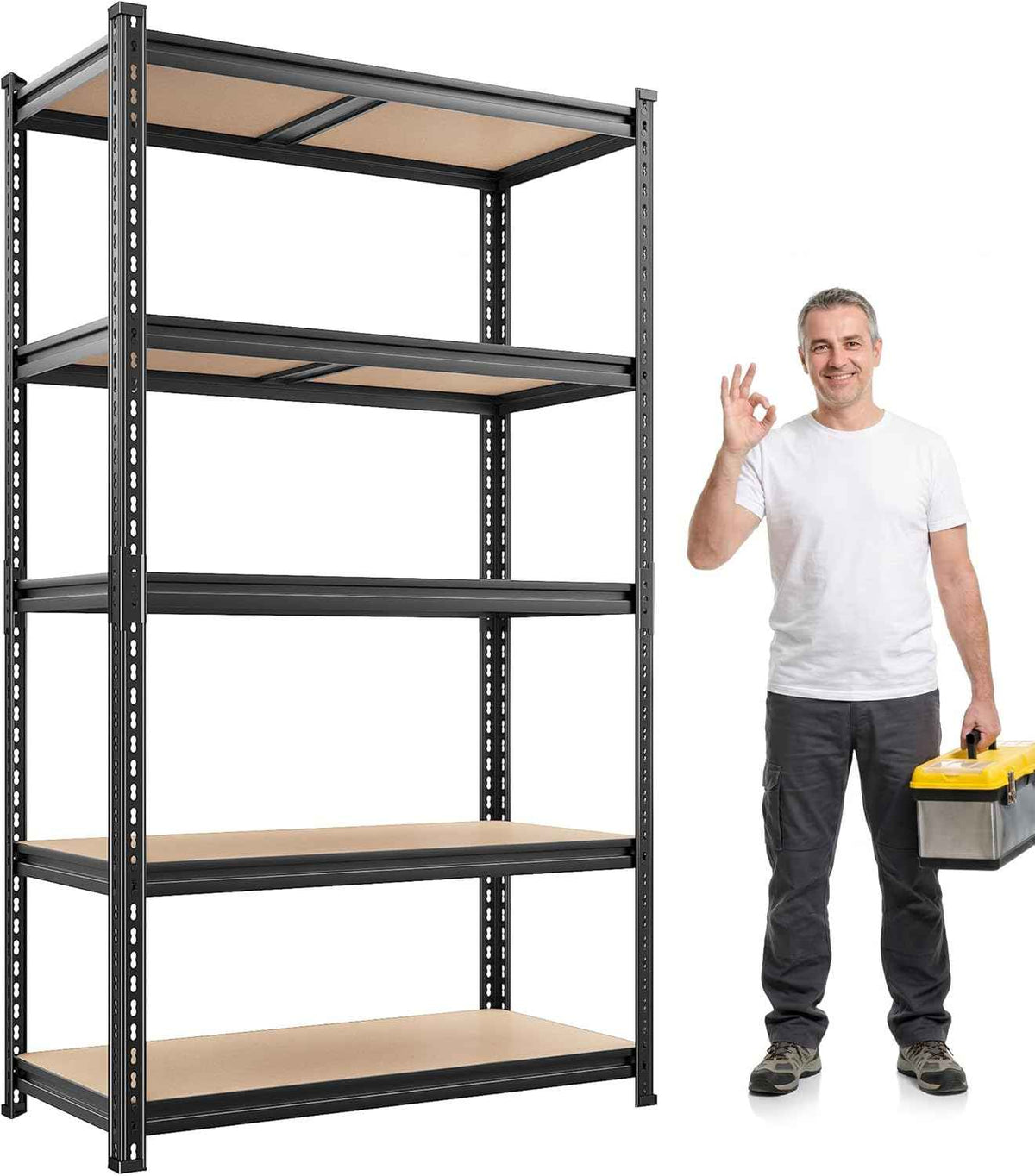 REIBII 2400LBS Garage Shelving,36" Wx16" Dx72" H Shelves for Basement