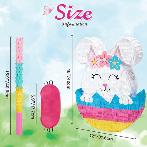 WERNNSAI Easter Bunny Piñata - Easter Rabbit Piñata, Spring Party Decor