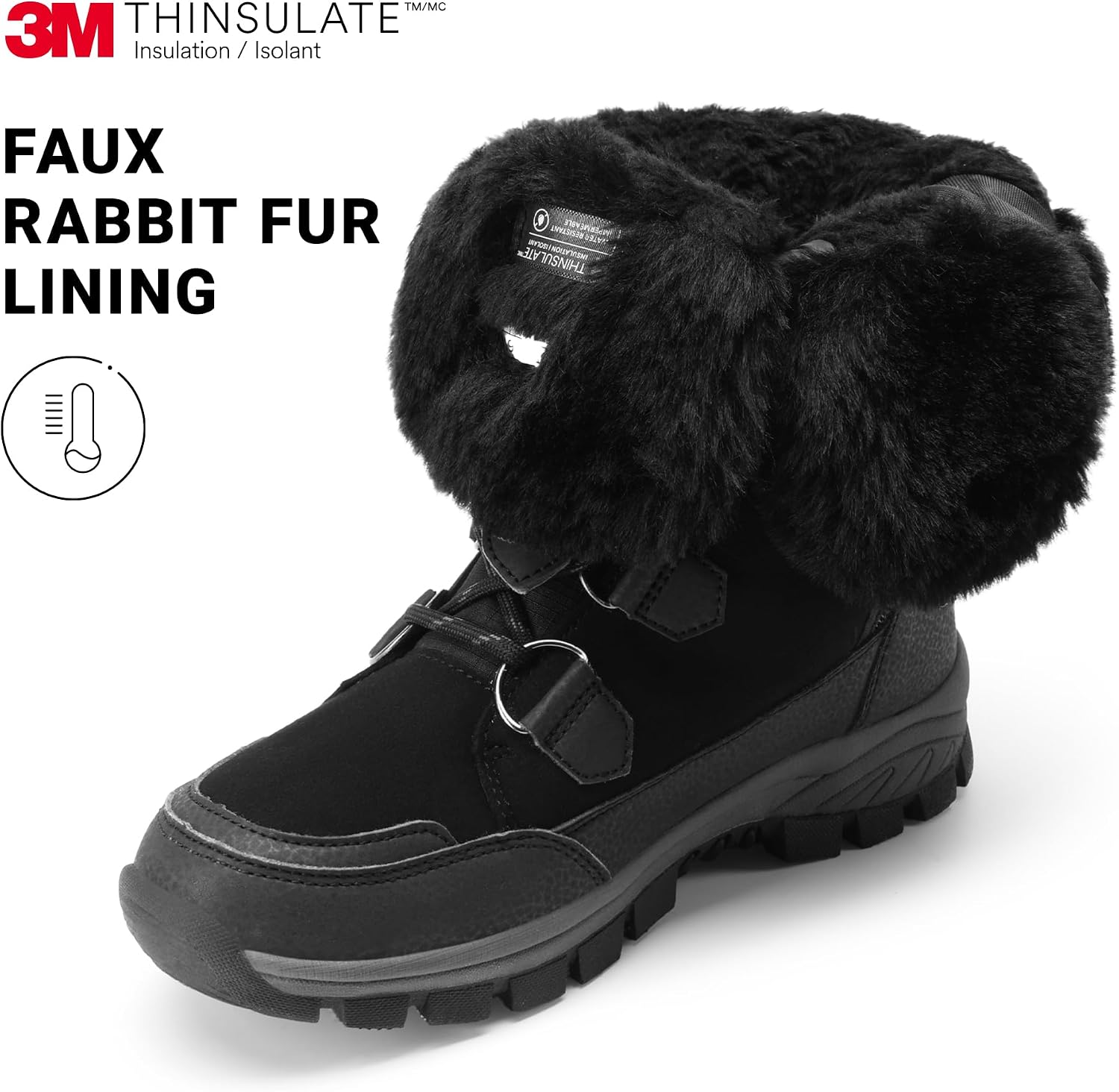 DREAM PAIRS Women's Waterproof Mid Calf Snow Boots