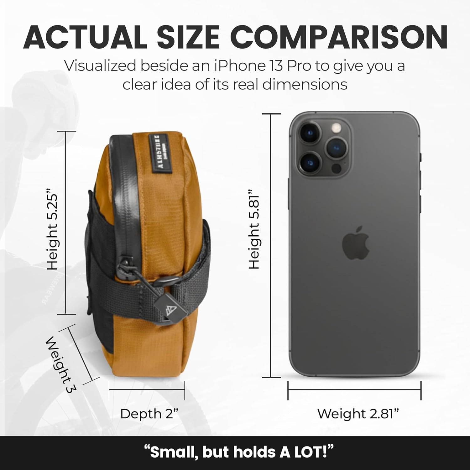 ALMSTHRE Signature Bike Saddle Bag – Hunter Green | 0.5L Bike Seat Bag (3" x 5.25" x 2") | Water-Resistant Ripstop, Waterproof Zipper, Internal Pocket | Durable Under Seat Storage