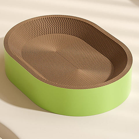 Baoblaze Cat Scratcher Cardboard Scratch Pad Nest Playing Rest Bowl for Small Medium Large Cats Furniture Protector Scratching Board, M Green
