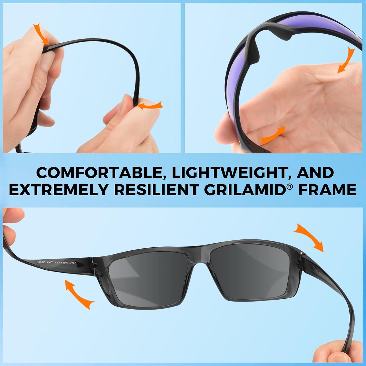 KastKing Huzzah Polarized Sport Sunglasses for Men and Women, Wrap Design