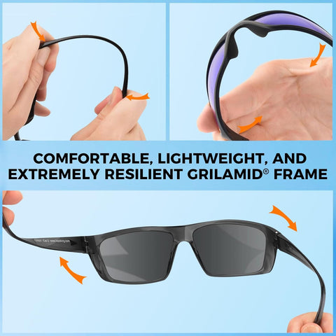 KastKing Huzzah Polarized Sport Sunglasses for Men and Women, Wrap Design