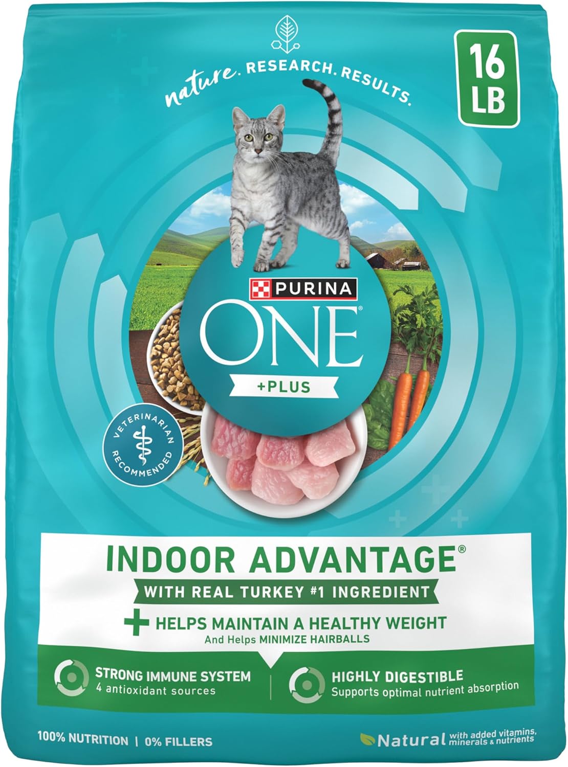 Purina ONE Indoor Advantage Weight Control Dry Cat Food, 16 lb Bag