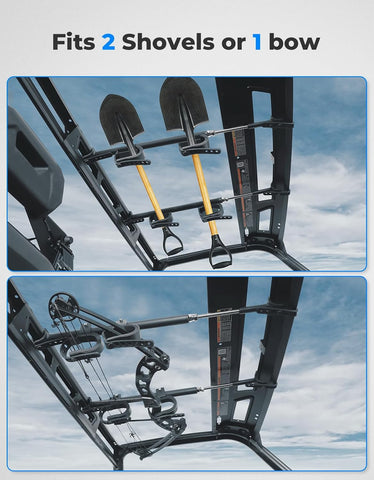 KEMIMOTO UTV Overhead Hunting Tool Holder, Roof Mounted Tool and Bow Rack
