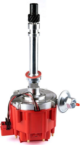 MAS Performance HEI Distributor with Red Cap and Wiring Kit including 65K Coil Compatible with Chevy 305-454 Chevrolet C10 GMC SBC BBC 350-400 4.3L 5.0L 5.7L 6.6L 7.4L