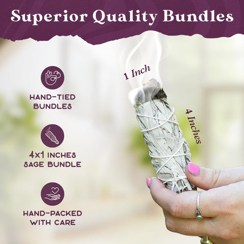 Purple Canyon Sage Smudge Kit - (12 Pack) - White Sage Smudge Sticks Incense Kit for Meditation Home Cleansing Aromatherapy and Smudge Rituals