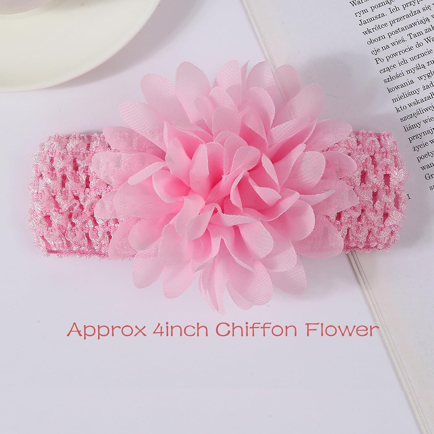 30 Colors Chiffon Flower Baby Girls Headbands Elastic Baby Bows