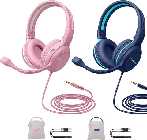 SIMOLIO Kids Wired Headphones with Microphone for School, iPad & PC