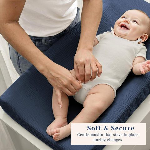 3 Pack Muslin Changing Pad Covers for Baby Boys and Girls