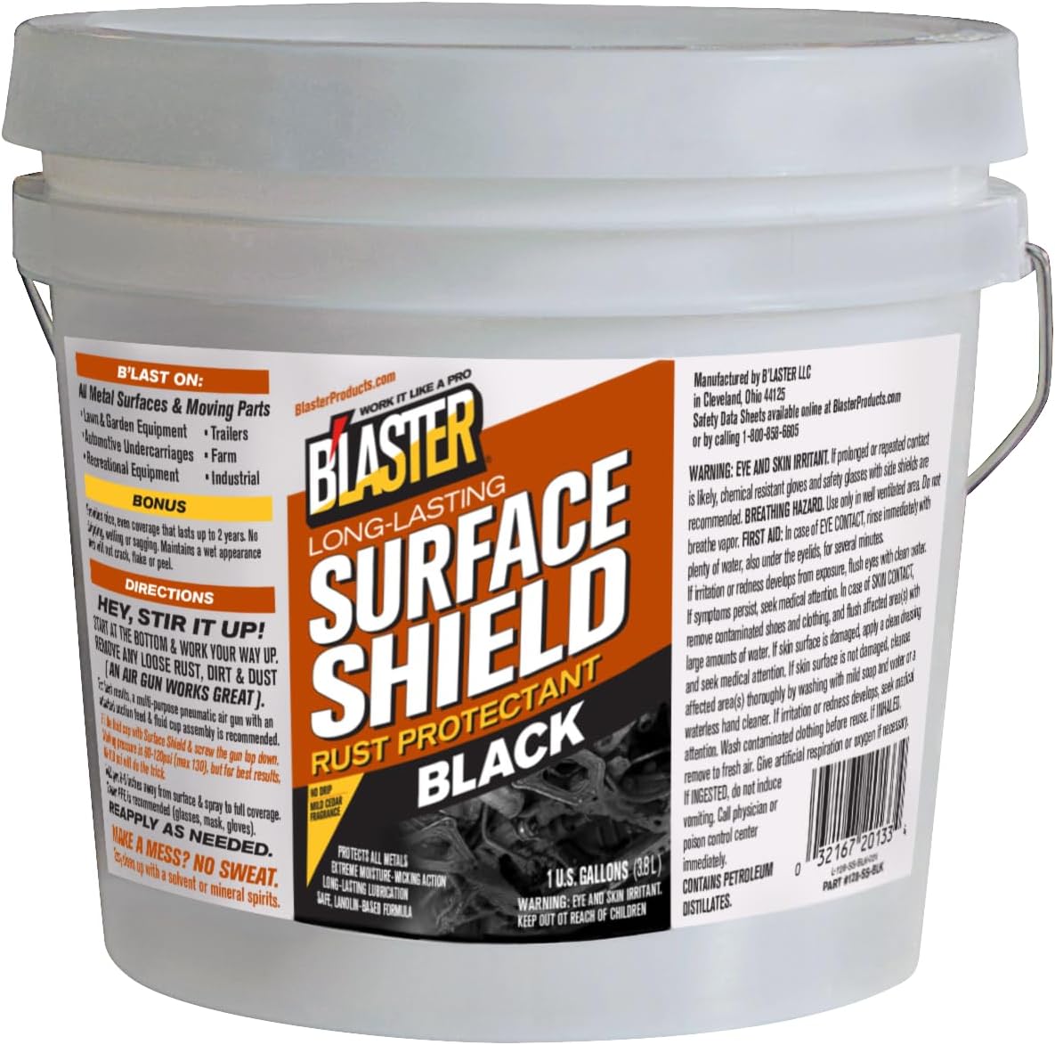 Blaster Surface Shield Black Series, Professional Automotive Undercoating for Rust Protection and Corrosion Prevention, 1 Gallon Pail, Pack of 1