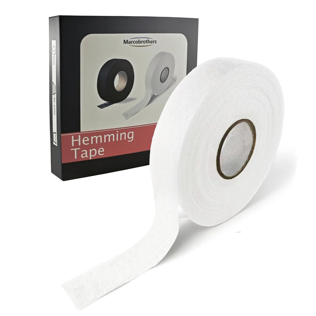 Marcobrothers Hemming Tape, White 3/4” x 32 Yards, Iron on Hem Tape