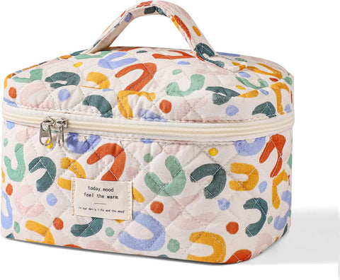 uekeboag Large Travel Quilted Makeup Bag for Women