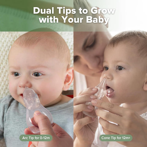 Haakaa Silicone Baby Nasal Aspirator, Nose Bulb Syringe,2 Tips