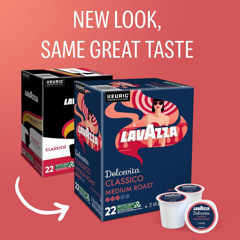 Lavazza Dolcevita Classico, Single-Serve Keurig K-Cup Pods, Medium Roast Coffee, 88-Count Box (4 Packs of 22)