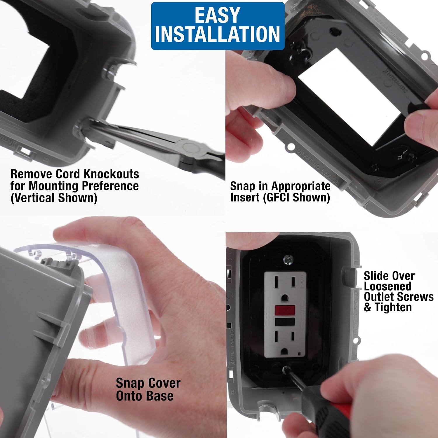 Intermatic WP3100C Weatherproof Outdoor Electrical Outlet Cover,Single-Gang