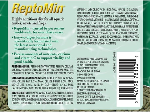 Tetra ReptoMin Floating Food Sticks for Aquatic Turtles, Newts and Frogs