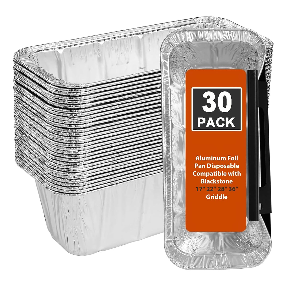 Grease Cup Liners Compatible with Blackstone Griddle 5017 - Griddle Accessories, Disposable Grill Tray, Aluminum Foil Drip Pan Grease Catcher Cup Liner for 17, 22, 28, 36 Inch (30 Pack)