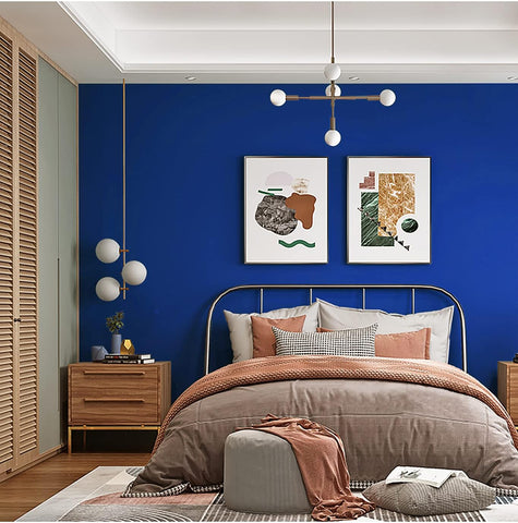 15.7" x 118" Contact Paper Blue Peel and Stick Wallpaper Removable Self-Adhesive Stick on Wall Paper Dark Blue Thickening Waterproof Wallpaper for Countertops Bathroom Kitchen Cabinet Vinyl