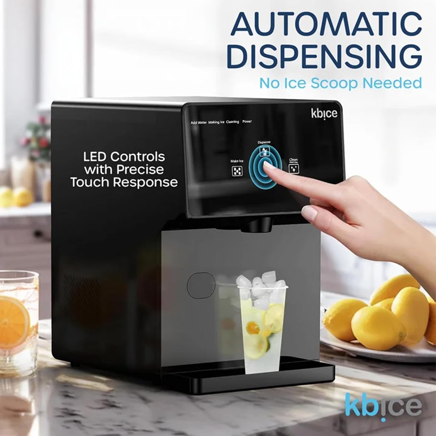 Portable Bullet Ice Maker, 24Lbs/24H, 10 Mins Fast Ice,Dual Water Fill
