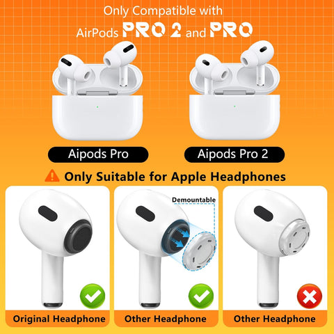 Inesore 4 Pairs Replacement Ear Tips for AirPods Pro 2nd/1st (White)