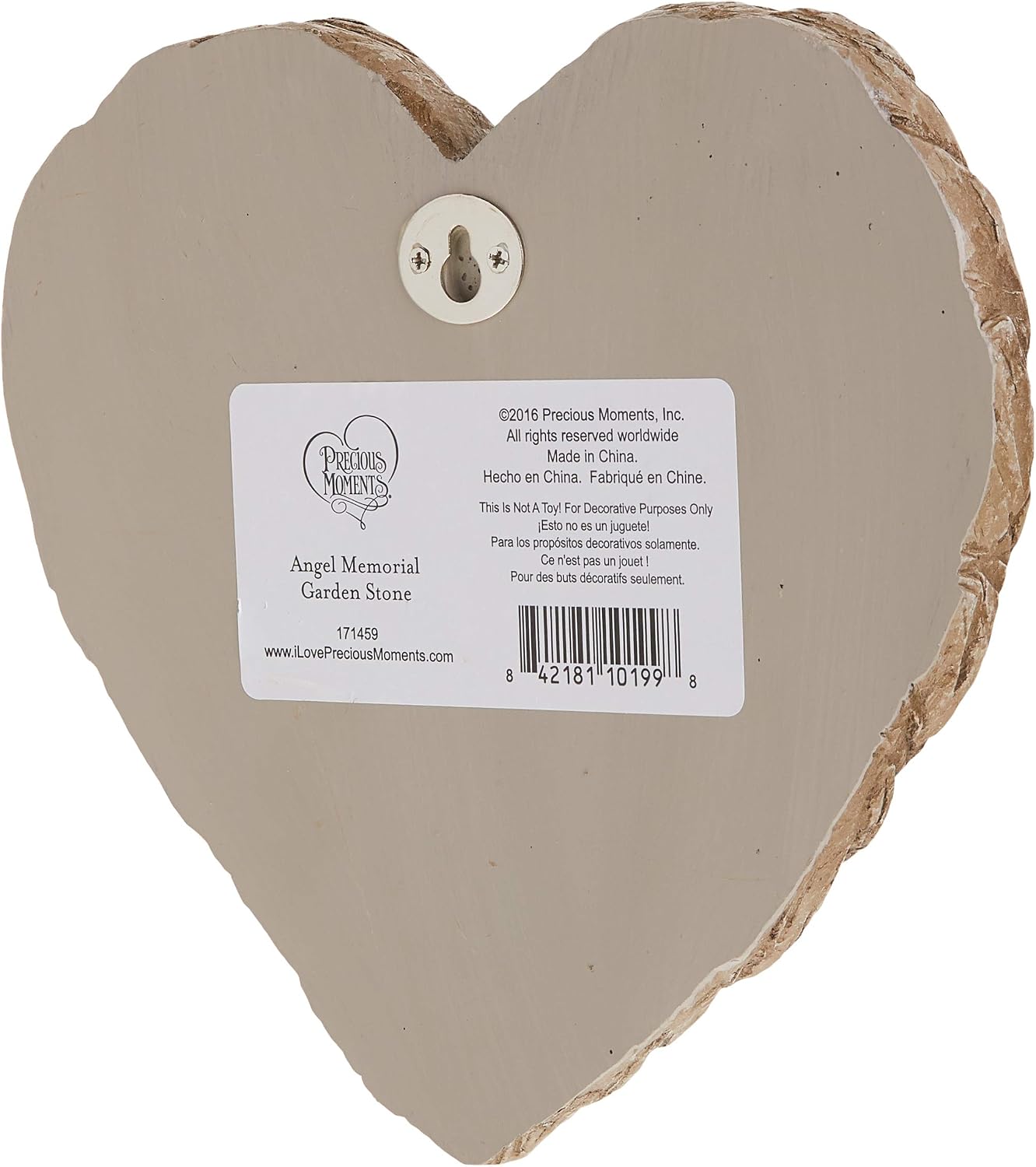 Precious Moments Garden Gifts 171459 Forever with The Angels, Always in Our Hearts Decorative Resin Angel Memorial Garden Stone, Gray, 8-inch Long by 7.25-in Wide