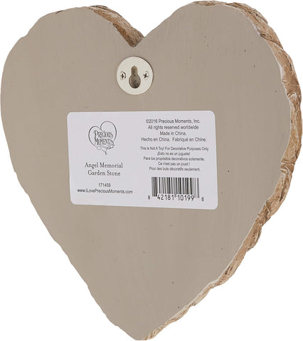 Precious Moments Garden Gifts 171459 Forever with The Angels, Always in Our Hearts Decorative Resin Angel Memorial Garden Stone, Gray, 8-inch Long by 7.25-in Wide