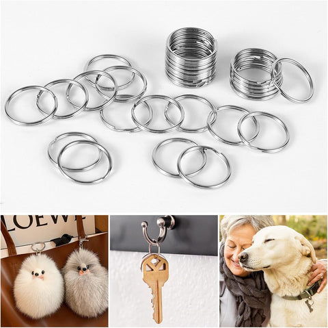 100PCS Key Rings Bulk, Split Key Rings, Keychain Rings and Crafts 1 inch (25mm)