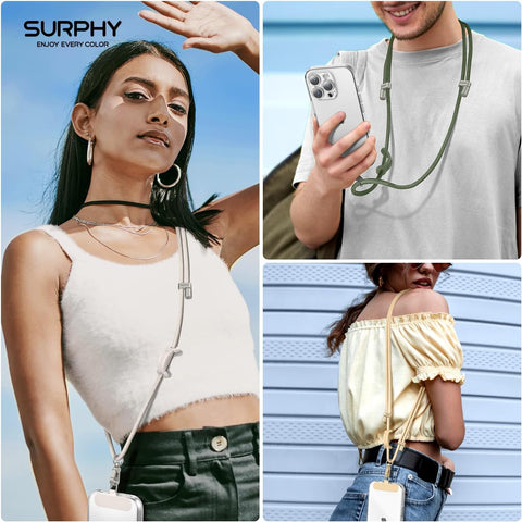 SURPHY Phone Lanyard Crossbody, Phone Strap Crossbody with 2 Tether Tabs