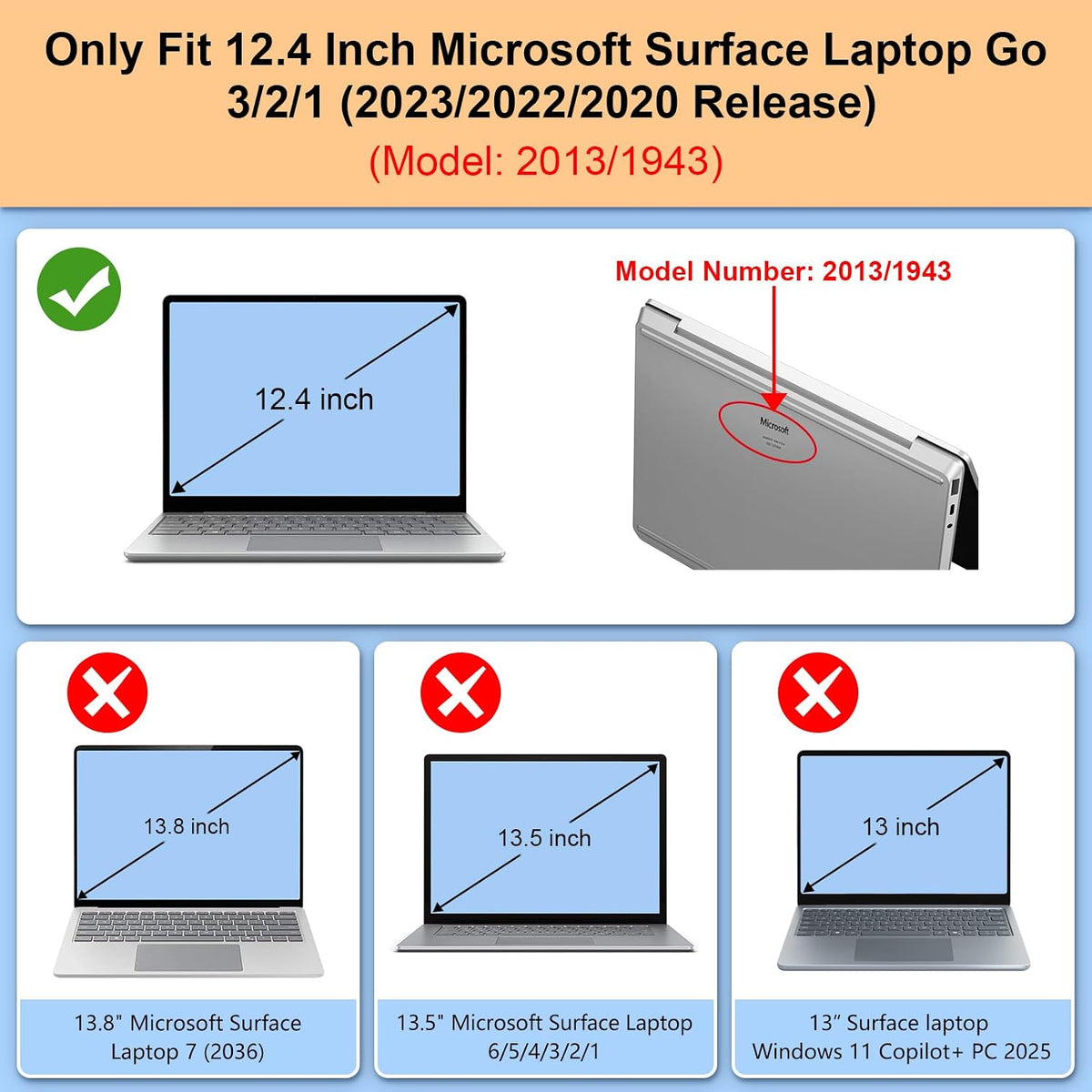 Fintie Heavy Duty Case for 12.4 Inch Surface Laptop Go 3/2/1