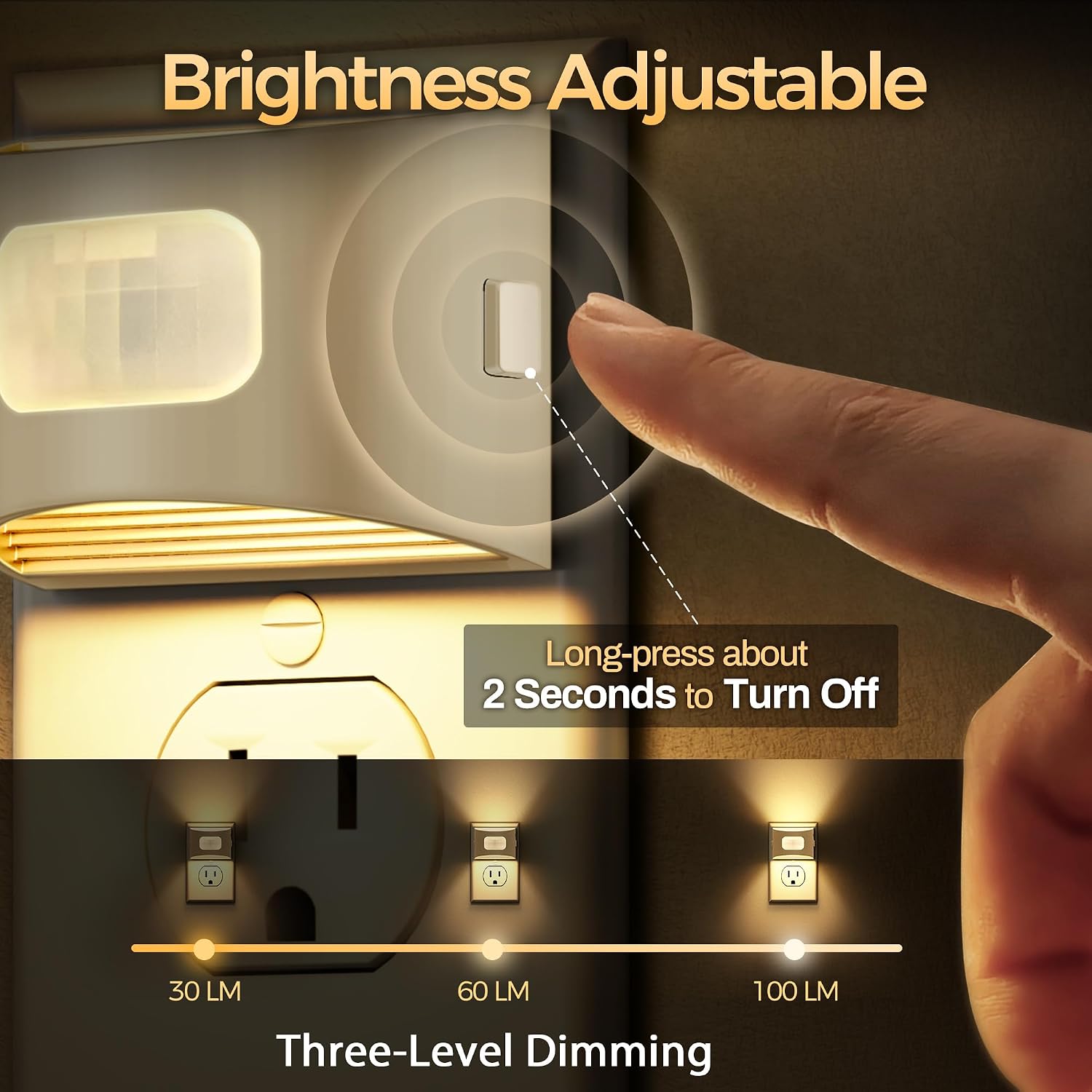 DORESshop Motion Sensor Night Light, Night Lights Plug into Wall, 3000K
