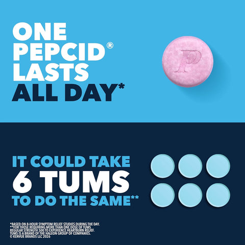 Pepcid Complete Acid Reducer + Antacid Chews, 10mg Famotidine, Berry, 70 Ct