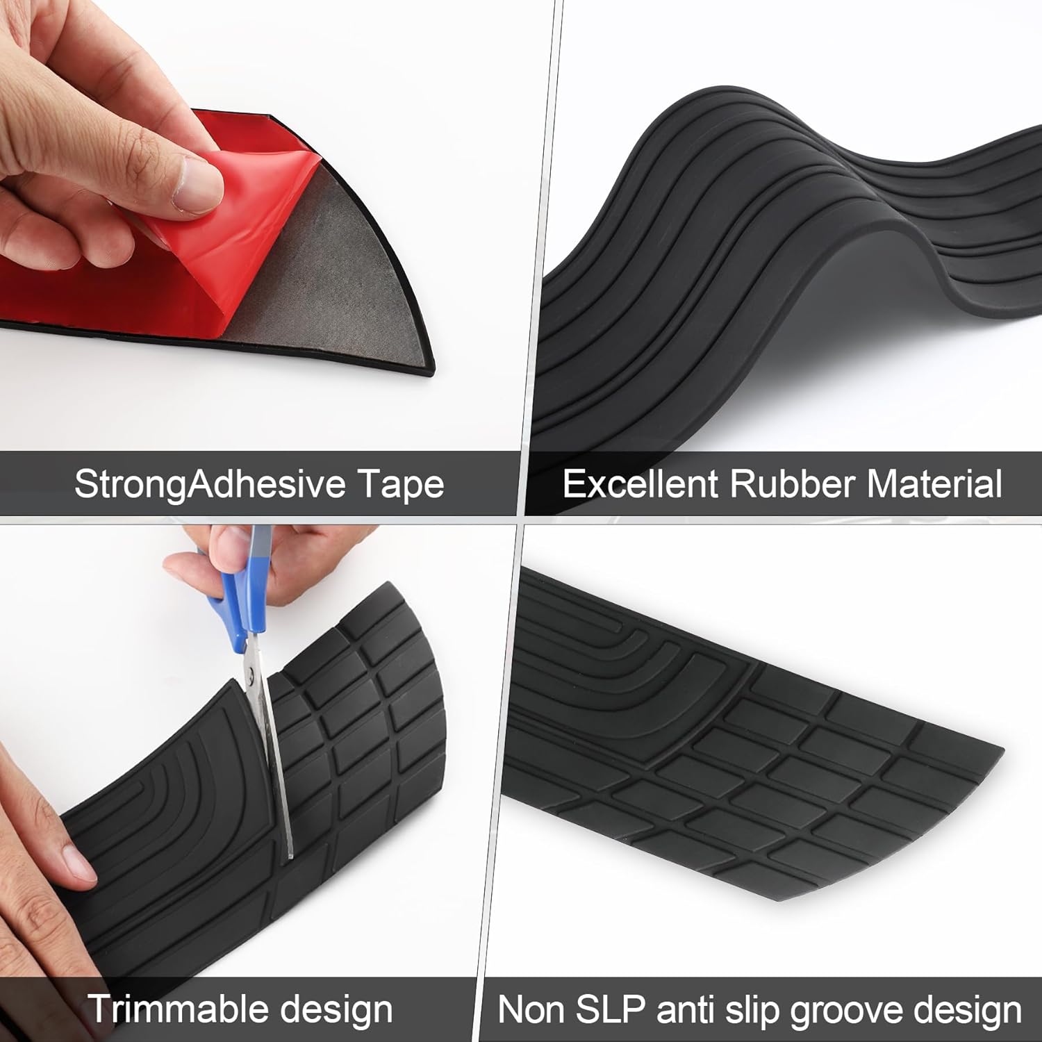 SINGARO Car Rear Bumper Protector, 42inch x3.4inch Car/SUV Universal Rubber Anti-Scratch Trunk Exterior Accessories