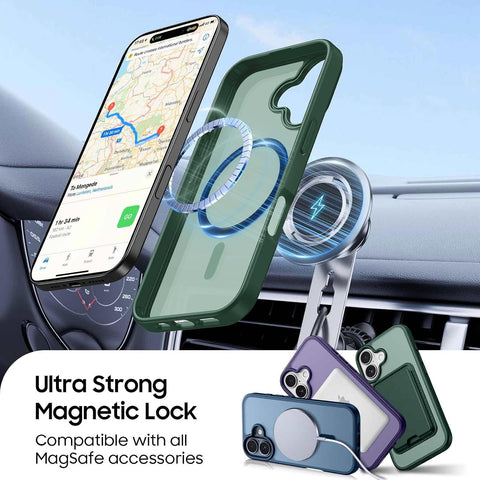 Magnetic for iPhone 17 Wallet Case, Green