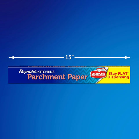Reynolds Kitchens Stay Flat Parchment Paper Roll with SmartGrid, 45sq ft