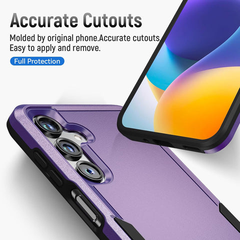 for Samsung Galaxy A16 5G Phone Case, with Screen Protector [Military Grade Drop Tested] Heavy Duty Rugged Shockproof Non-Slip Outdoor Protective Case for Samsung Galaxy A16 5G, Purple