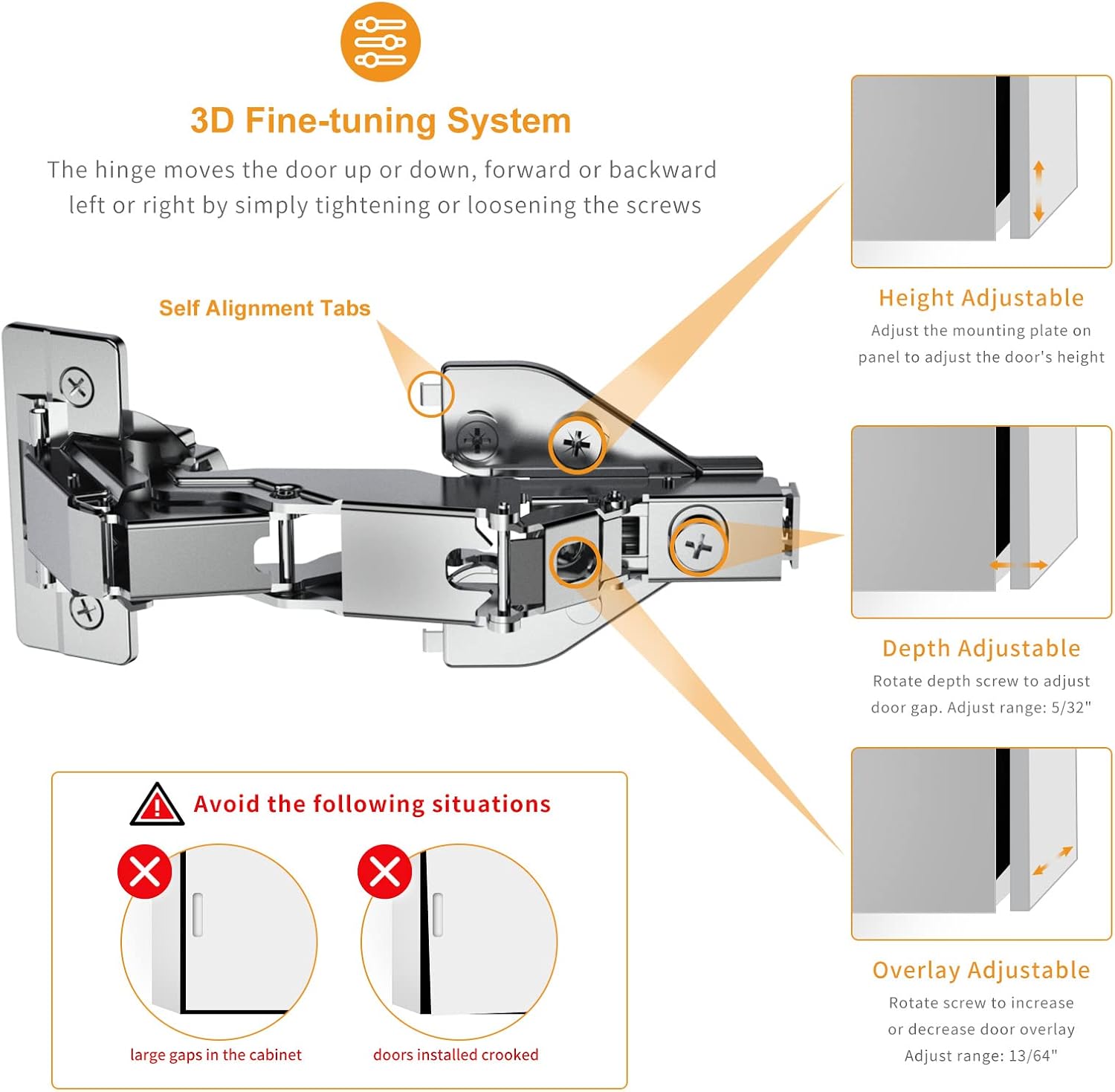Chibery 2 Pack 165 Degree Lazy Susan Hinge, Face Frame, CLIP ON Plate for Easy Installation, Soft Close Multi-pivot Concealed hardware for Corner Kitchen Cabinet, Cupboard Folded, Folden Door, Closets