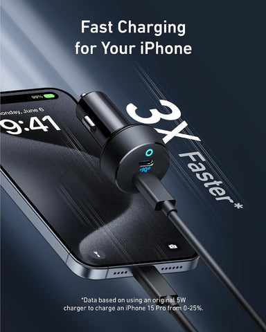 Anker 40W 2-Port PowerIQ 3.0 USB C Fast Charging Car Charger