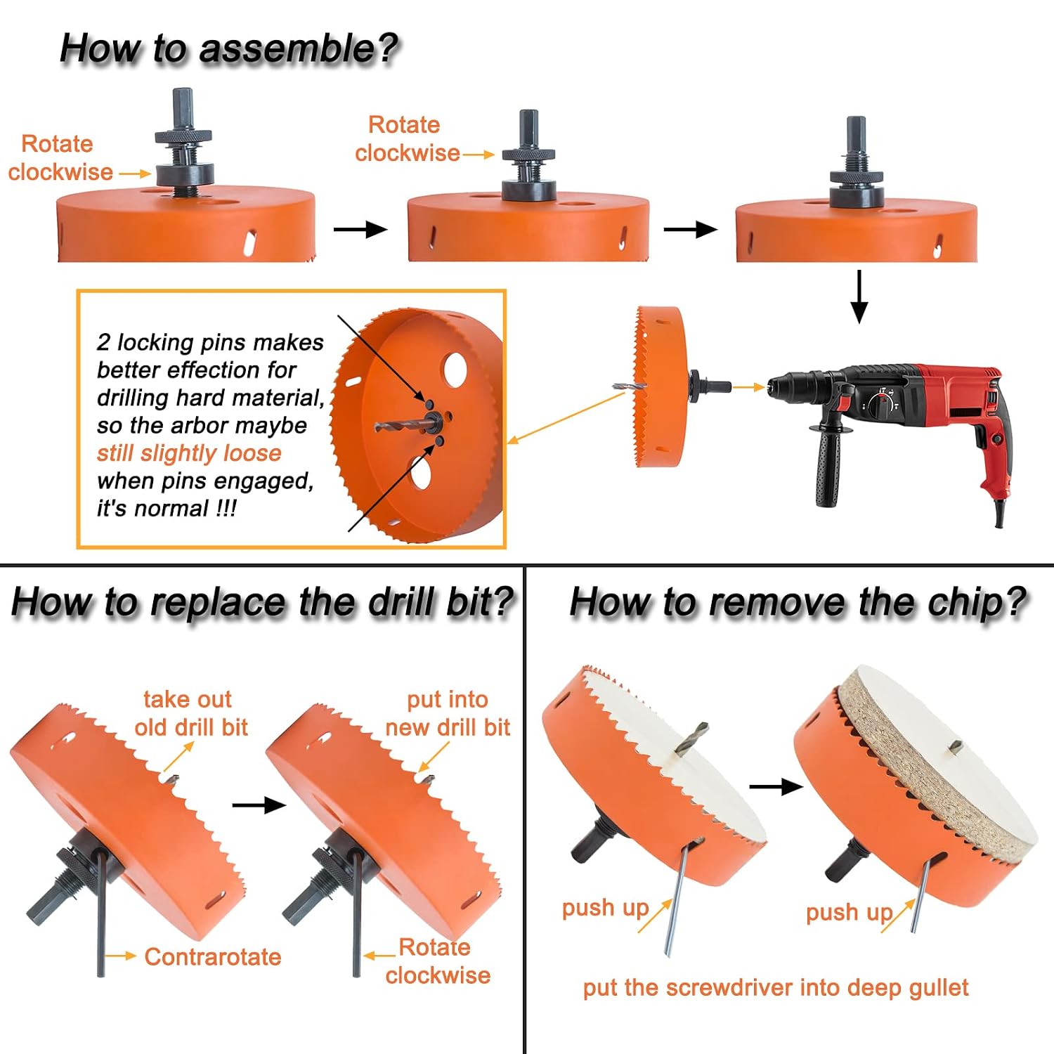 6 inch Hole Saw for Wood, Metal, Plastic & Drywall, with Arbor