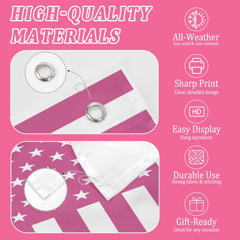 Nxwdwqa Custom Pink America Flag 3X5 Ft Personalized Flags Design Your Image Funny Tapestry Poster For Decorate Clubs Concerts Bars University Dormitories Living Rooms Bedrooms