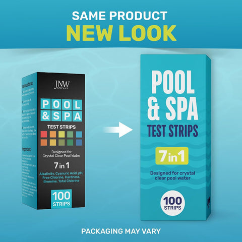 JNW Direct Pool Test Strips for Pools and Spas - 7 in 1 Water Test 100 Pack