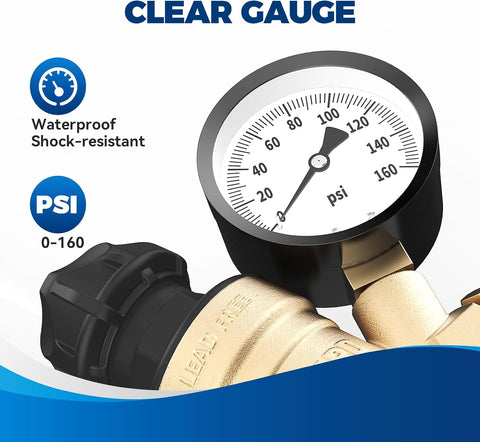 RVGUARD RV Water Pressure Regulator Valve With Adjustable Knob