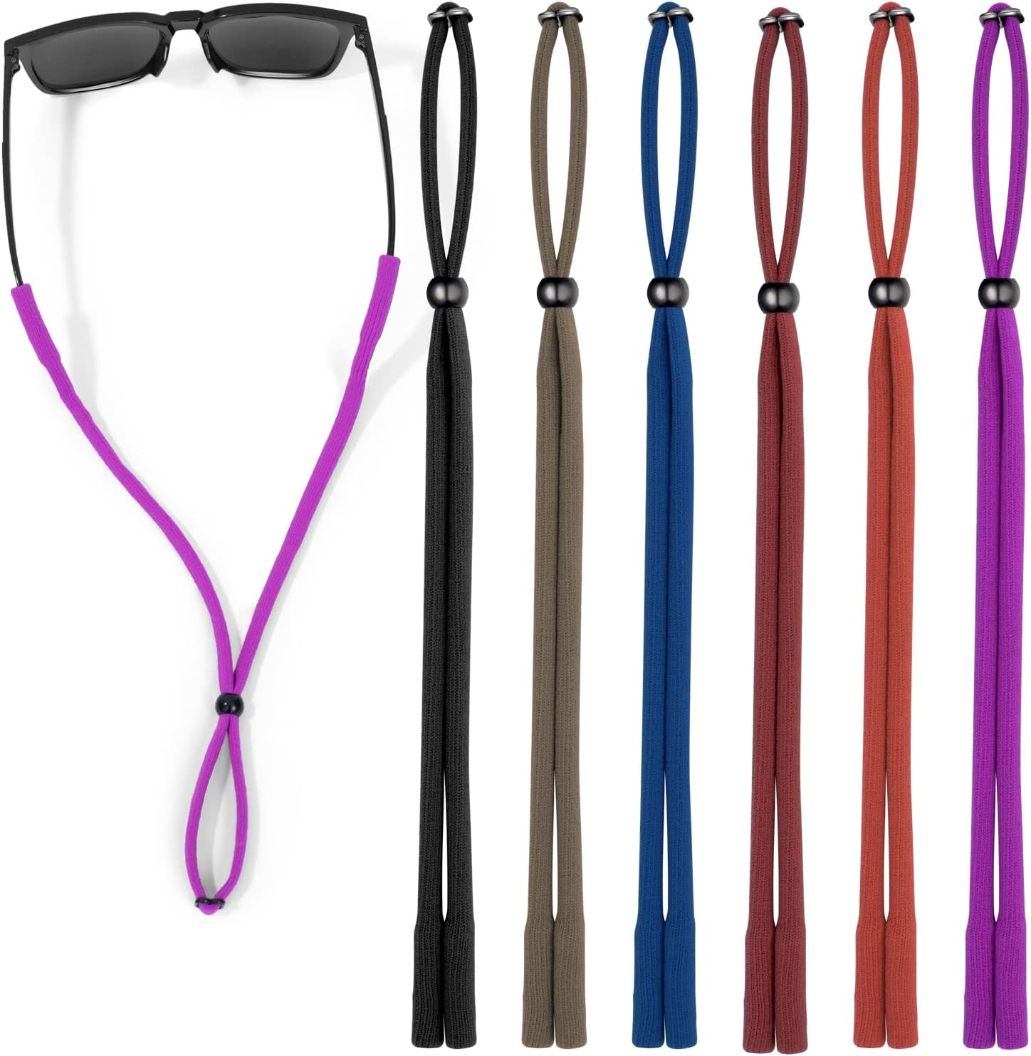 VOOGLASS Glasses Strap(6 PCS) Sports Eyeglass Strap,Adjustable Sunglasses Lanyard Neck Holders Cord Retainer for Men Women