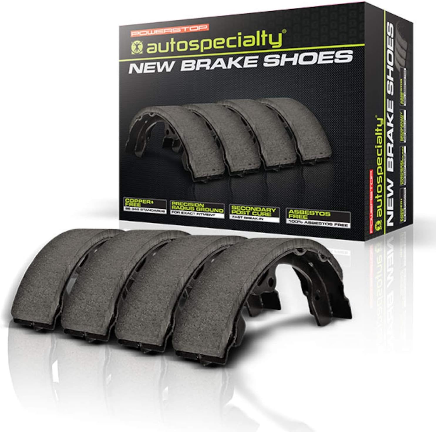 PowerStop Rear Parking Brake Shoes for Hyundai Accent 2006-11 |Kia Rio 2006-11 |Rio5 2006-11 - Brake Shoe Replacement, B910